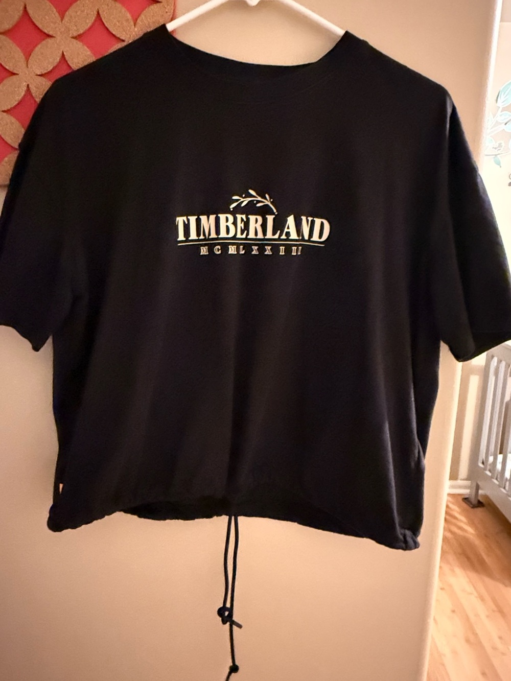 Timberland women’s Black Logo Drawstring Tee